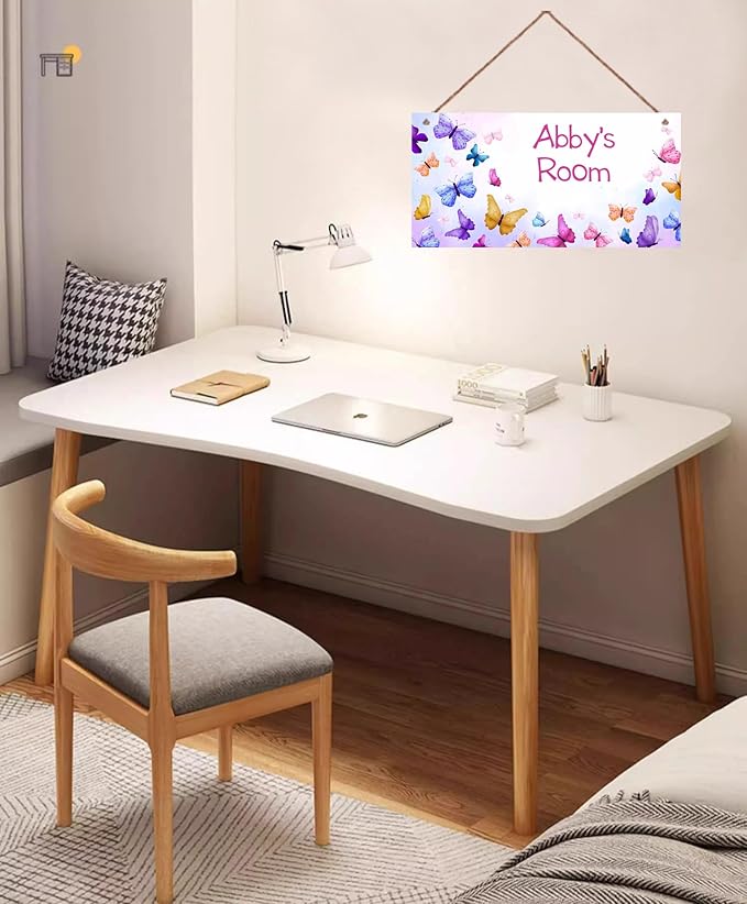 Personalized Name Butterfly For Girls Room Baby Nursery Door Wood Plaque Hanging Wall Art Decor For Kids Bedroom Nursery