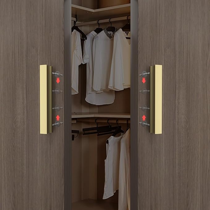 homdiy 5 Pack Adjustable Brushed Brass Cabinet Pulls 1" to 4" (25-102mm) Adjustable Hole Distance Drawer Pulls