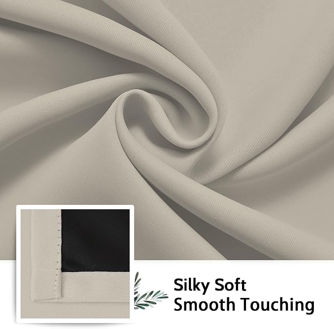 SimpleHome Stone 100% Blackout Curtains Room Darkening Living Room 63 Inch | - Image 7