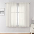 Chyhomenyc Ivory Sheer Curtains 63 Inch Long 2 Panels by Chyhomenyc