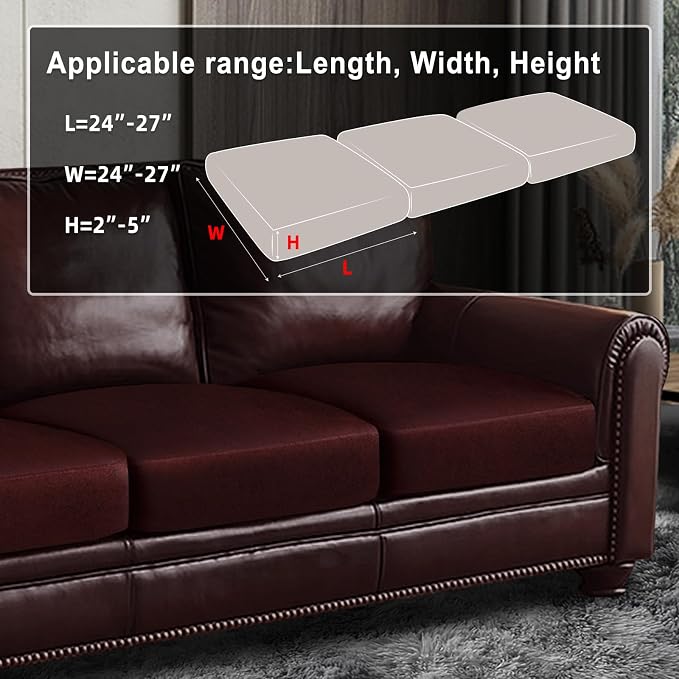 ANARACHON Leather Look Couch Cushion Covers Sofa Seat Slipcovers Sets Couches - Image 3