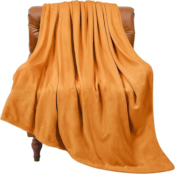 BEDELITE Fleece Blanket Soft Fall Twin Size Blanket Burnt Orange 60"x80" | by BEDELITE
