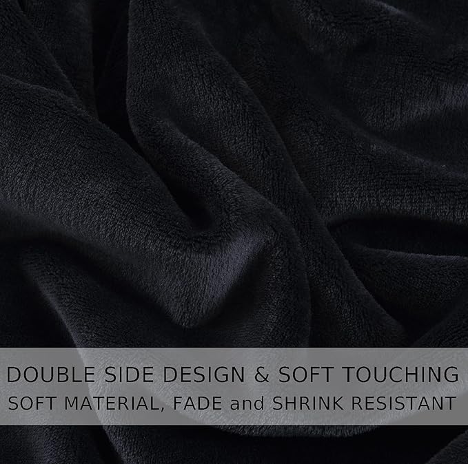 HOZY Soft Blanket Queen Size Fleece Warm Fuzzy Throw Blankets for The Bed Sofa Lightweight 350GSM Charcoal Grey 90"*90"