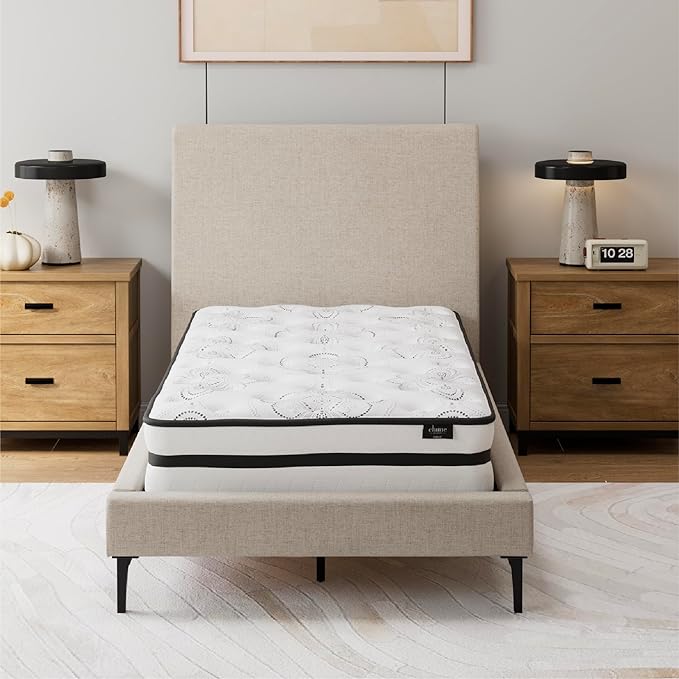 Signature Design by Ashley Full Size Chime 10 Inch Medium Firm Hybrid Mattress with Cooling Gel Memory Foam for Pressure Relief, Fiberglass Free, Mattress In A Box