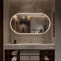 48"x24" Oval Led Mirror for Bathroom, Frameless Vanity Mirror with Lights, Modern Lighted Bathroom Mirror Wall Mounted, Anti Fog Smart Mirror with 3 Colors Dimmable, Vertical/Horizontal