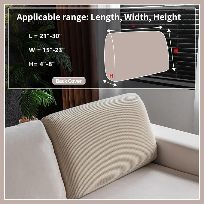 OHSIO Sectional Couch Covers, Wear Resistant Stretch Sofa Covers Washable Soft - Image 2