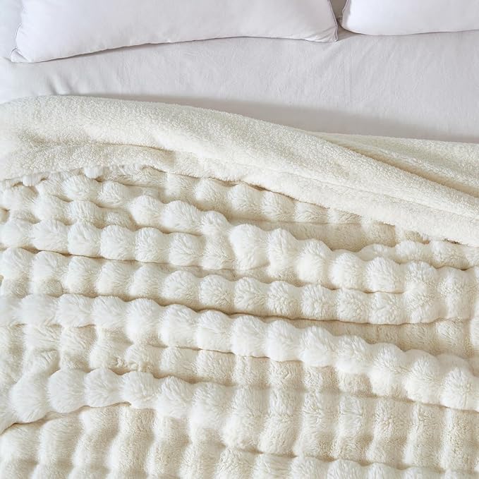 60x80 Inches Ultra-Soft Fuzzy Faux Fur Plush Twin Size Blanket - Image 5