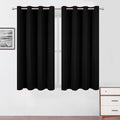 Black Blackout Curtains 52 x 63 Inch Length/Set of 2 Curtain Panels/Thermal by Lemomo
