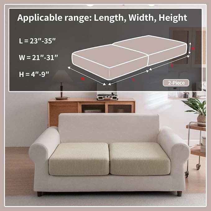 OHSIO Sectional Couch Covers, Wear Resistant Stretch Sofa Covers Washable Soft - Image 2
