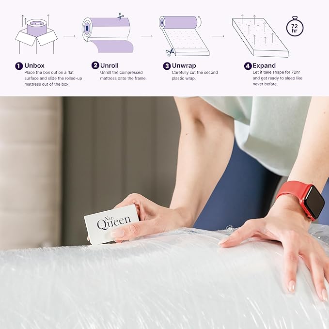 NapQueen Full Mattress, 6 Inch Elizabeth Cooling Gel Memory Foam Mattress, Full Bed Mattress in a Box, CertiPUR-US Certified, Medium Firm, Breathable Soft Fabric Cover