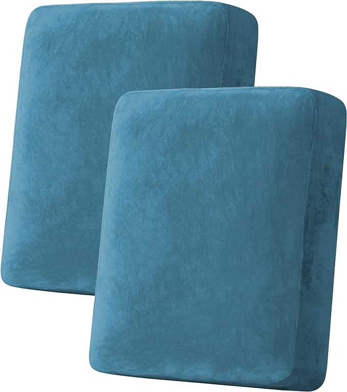 H.VERSAILTEX Velvet Stretch Couch Cushion Cover Plush Cushion Slipcover by HVERSAILTEX