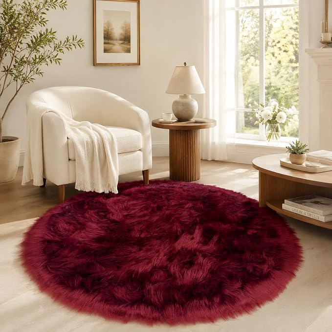 EasyJoy Faux Sheepskin Rug, Fluffy Faux Fur Rug, Ultra Soft Shag Area Rug - Image 2