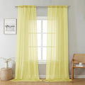 Goose Yellow Sheer Curtains 96 Inches Long 2 Panels, Rod Pocket Light Filtering by Lecloud