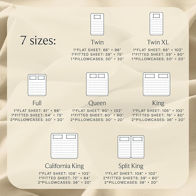 LuxClub 4 PC Full Size Sheet Set Deep Pockets Wrinkle Free Cooling Sheets Machine Washable Hotel Bedding Silky Soft - Cream Full