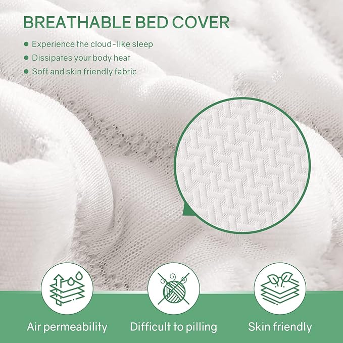 Queen Size Mattress,Fiberglass Free 6 Inch Green Tea Cooling Gel Memory Foam Mattress in a Box,Medium-Firm,Pressure Relief&Temperature Regulation,CertiPUR-US Certified,White