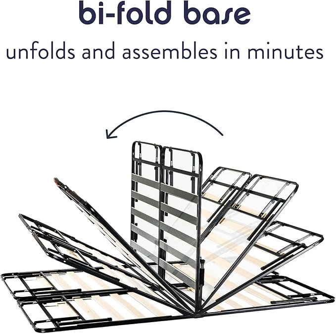 Best Price Mattress 14-inch Foldable Quickbase Metal Platform Bed Frame with Tool Free Easy Assembly, Wood Slats No Box Spring Needed, Black, Cal King