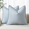 MIULEE Decorative Linen Pillow Covers 20x20 Inch Light Blue | Boho Farmhouse​ by MIULEE