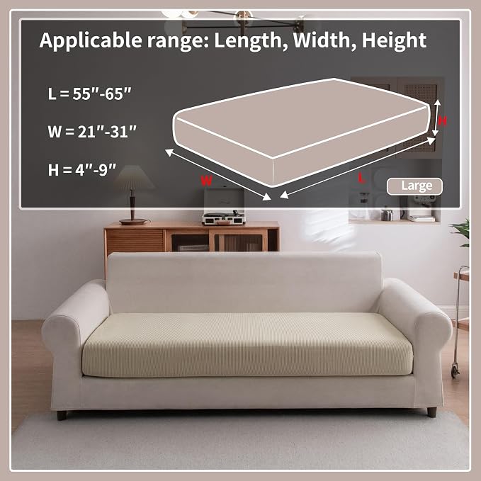 OHSIO Sectional Couch Covers, Wear Resistant Stretch Sofa Covers Washable Soft - Image 2