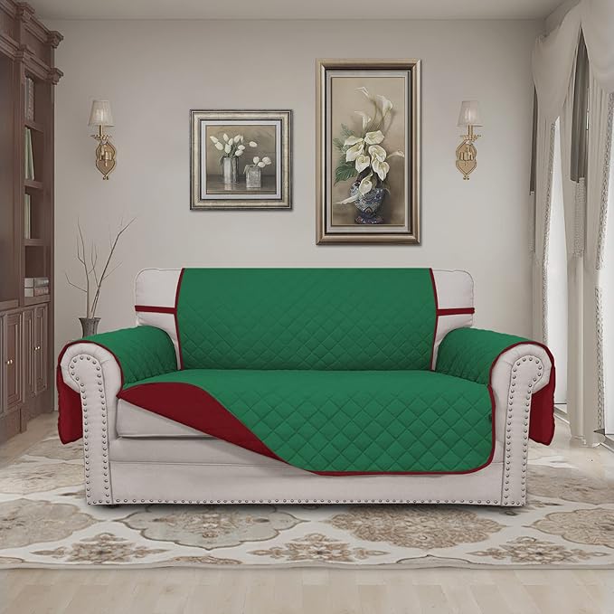 Easy-Going Reversible Couch Cover, 2 Cushion Sofa, Water Resistant Furniture Mat - Image 2