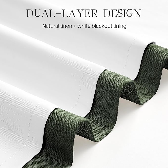 Pinch Pleated Linen Curtains 100% Blackout 102 Inches Long - Image 6