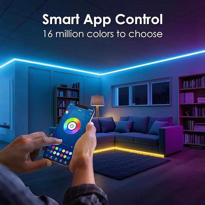 hyrion Smart LED Light Strips,200 ft WiFi LED Light,Sound Activated Color Changing with Alexa and Google,Sync Music with Tape Lighting for Bedroom for Living Room, Home Decor