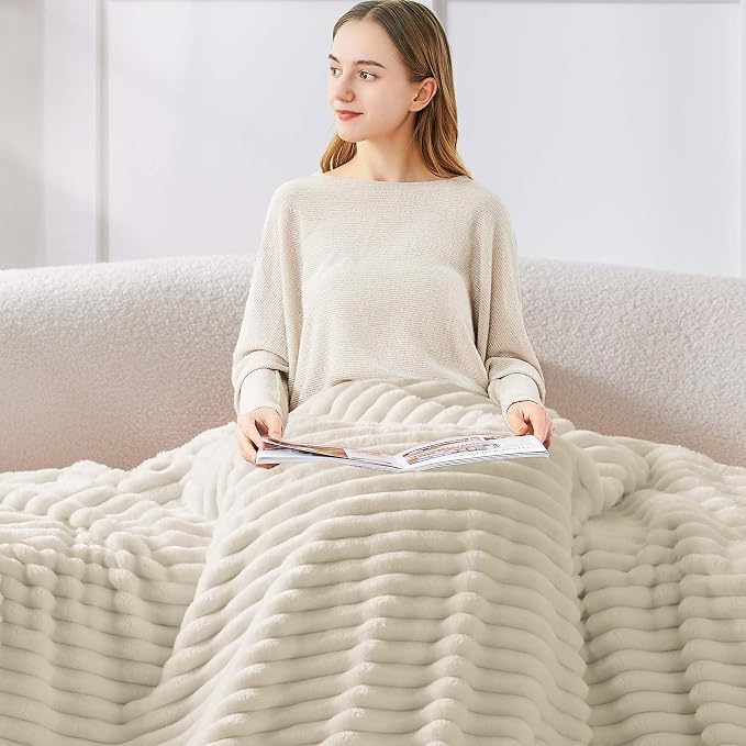BEDELITE Ribbed Twin Blanket for Couch & Bed, Warm Yet Lightweight, Ribbed - Image 3