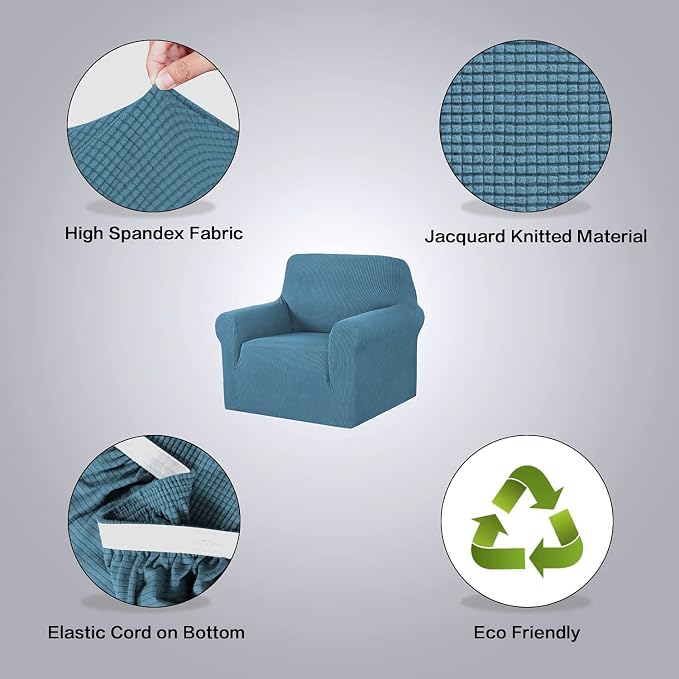 H.VERSAILTEX Armchair Cover High Stretch Sofa Slipcover 1 Piece Couch Covers - Image 4