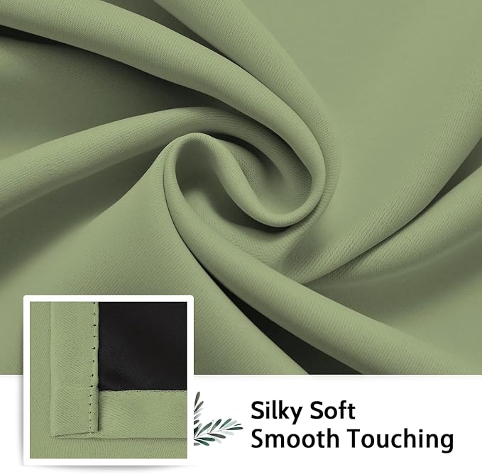 SimpleHome Sage 100% Blackout Curtains Room Darkening Living Room 72 Inch | - Image 7