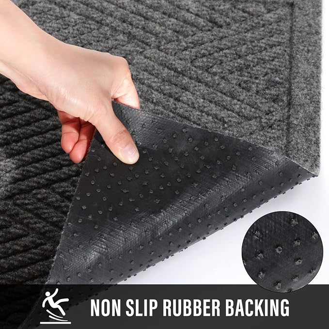 Sturdy Front Door Mat, Absorbent Muddy Dirt Resist Welcome Door Mats Outdoor - Image 4