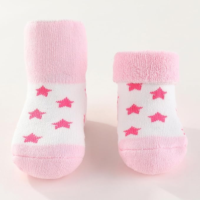 Unisex Baby Terry Socks 5-Pack for Baby boy and girl 0-12 Months Warm Cotton Socks