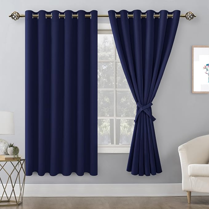 Blackout Curtains for Bedroom, 70 x 63 Inch, 2 Panels | Thermal Insulated & - Image 8