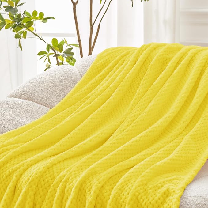 Exclusivo Mezcla Soft Waffle Fleece Bed Blanket Queen Size, Cozy Flannel - Image 6