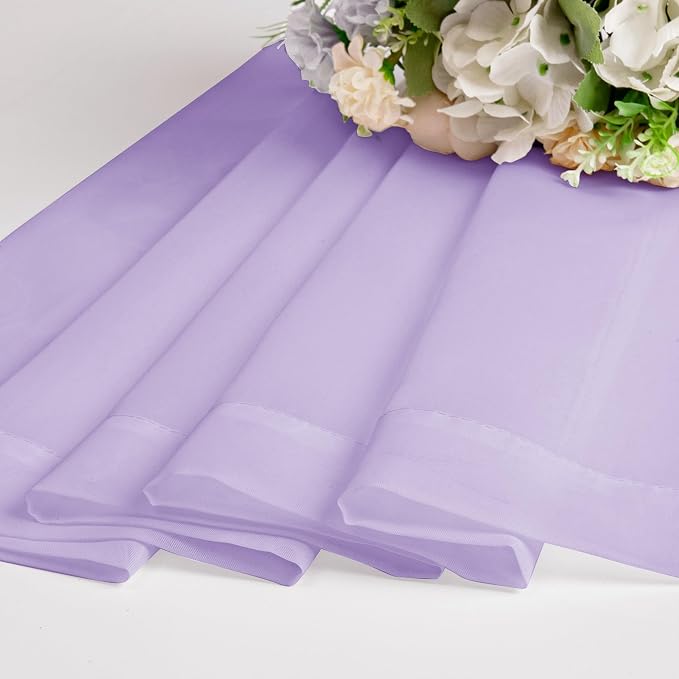 Light Purple Sheer Curtains 63 inch Length 2 Panels Set, Rod Pocket Light - Image 6