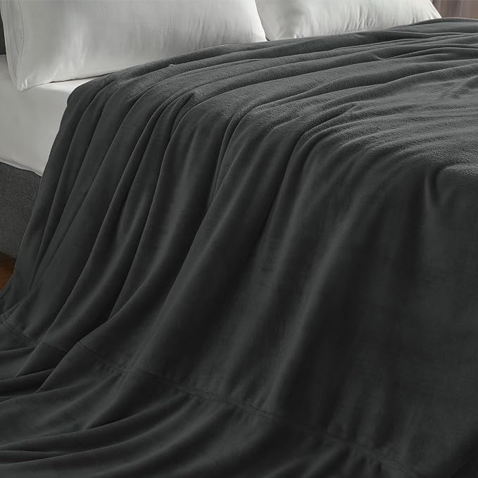 BEDELITE Fleece Blanket Soft Oversized Bed Blanket Charcoal Grey 120"x120" | - Image 8