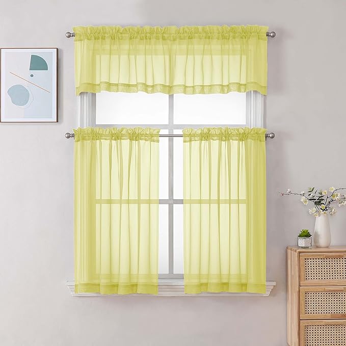 Chyhomenyc Sheer Valances for Windows, Light Filtering Small Window Curtains - Image 2