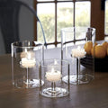 Set of 3 Cylinder Glass Decorative Hurricane Candle Holder Clear Votive Candle Holders Table Centerpieces for Dining Room Wedding Parties Home Decorations
