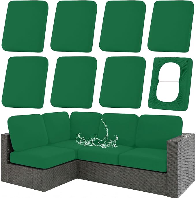 Waterproof Outdoor Cushion Covers, Stretch Patio Slipcovers | UV Resistant by hyha