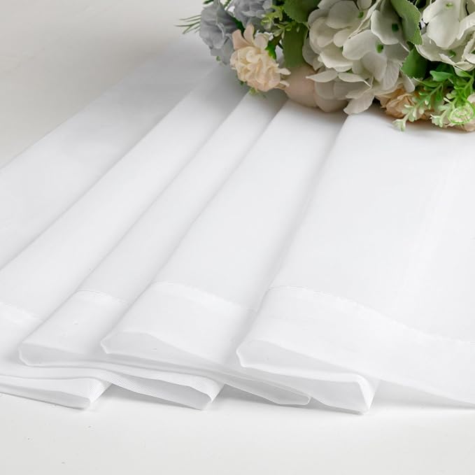White Sheer Curtains 63 Inch Length 2 Panels, Elegant Voile Drapes - Image 8