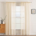 MIULEE Cream Beige Sheer Curtains 54 X 102 Inches, 2 Panels | Solid Color by MIULEE