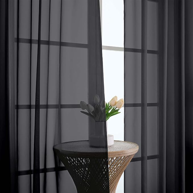 Black Sheer Curtains 108 Inches Long - Image 8