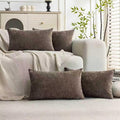 Set of 4 Soft Textured Decorative Throw Pillow Covers 12X20 Inch Cozy Farmhouse by Cozoomy