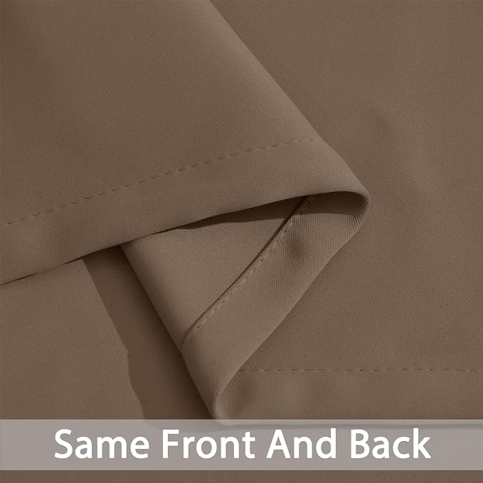 Yakamok Room Darkening Curtains 52x63 inch Length Khaki-Living Room | 2 panels - Image 6
