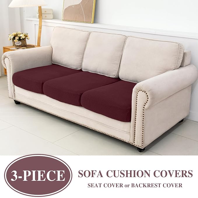 LA MEACK Couch Cushion Covers Seat Cushion Cover Stretch Couch Cover Separate - Image 2