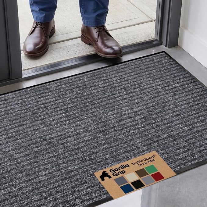 GORILLA GRIP Waterproof Traffic Guard Door Mat, 47x35 Indoor Outdoor Durable by Unknown