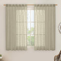 Oatmeal Linen Curtains 54 Inch Length 2 Panels by LAMIT