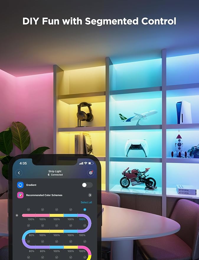Govee RGBIC Strip Light 2 Pro with Matter, 16.4ft Smart LED Strip Lights Work with Alexa and Google Assistant, DIY Color Changing Light Strip, LED Lights for Bedroom, Cabinet, Party, Home Decor