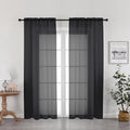 Black Sheer Curtains, Sheer Curtains 78 inch Length 2 Panels Set, Rod Pocket by OWENIE