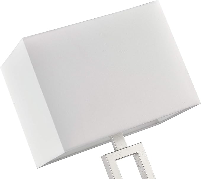 Britta Table Lamp – Modern Luxury Desk Lamp with Silver and White Finish, Commercial Grade Lighting for Living Room or Bedroom