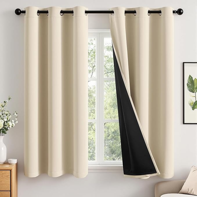 MIULEE Cream Beige Blackout Curtains by MIULEE
