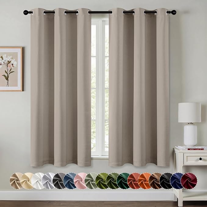 MIULEE Blackout Curtains for Bedroom 2 Panels 40 x 54 Inch Long Stone | Thermal by MIULEE